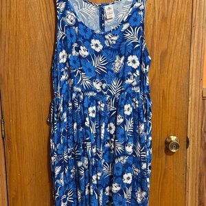 Disney  tropical sun  Dress sz XL side ties Mickey Minnie Donald Aulani
